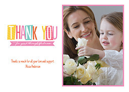 5x7 Greeting Card, Matte, Blank Envelope with Cute Cut-Outs - Pink design