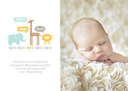 5x7 Greeting Card, Glossy, Blank Envelope with Delightful Safari design