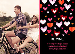 5x7 Greeting Card, Matte, Blank Envelope with Floating Hearts design