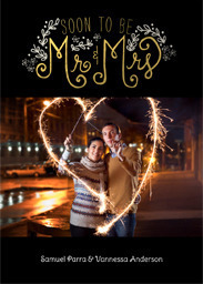 5x7 Greeting Card, Matte, Blank Envelope with Golden Mr. And Mrs. design