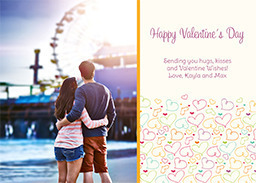 5x7 Greeting Card, Matte, Blank Envelope with Heart Pileup design