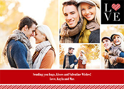 5x7 Greeting Card, Matte, Blank Envelope with Love Collage design