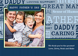 5x7 Greeting Card, Glossy, Blank Envelope with Paternal Proclaimations design