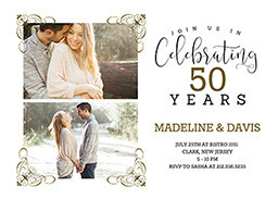 5x7 Greeting Card, Glossy, Blank Envelope with Royal Anniversary design