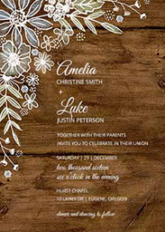 5x7 Greeting Card, Glossy, Blank Envelope with Rustic Florals design