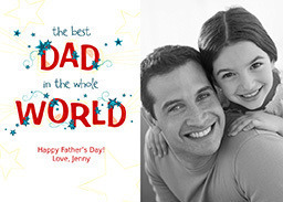 5x7 Greeting Card, Glossy, Blank Envelope with Super Dad design