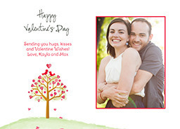 5x7 Greeting Card, Matte, Blank Envelope with Sweet Love Birds design