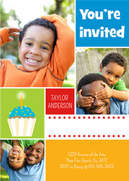 5x7 Greeting Card, Glossy, Blank Envelope with Vibrant Invitation design