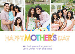 5x7 Cardstock, Blank Envelope with Vibrant Wishes design