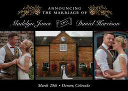 5x7 Greeting Card, Glossy, Blank Envelope with Glimmering Florals design