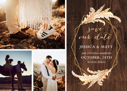 5x7 Greeting Card, Matte, Blank Envelope with Richest Rustic Save The Date design