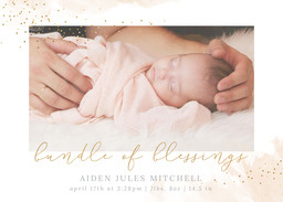 5x7 Greeting Card, Glossy, Blank Envelope with Dazzling Debut Announcement design