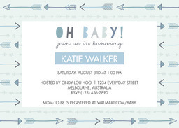 5x7 Greeting Card, Glossy, Blank Envelope with Love Struck Boy Shower Invite design