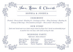 5x7 Greeting Card, Matte, Blank Envelope with Midnight Blue Program design