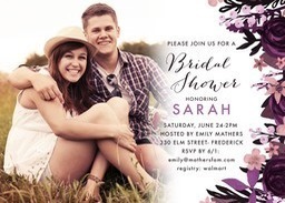 5x7 Greeting Card, Glossy, Blank Envelope with Plummy Love Bridal Shower design