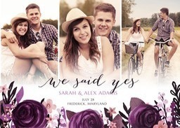 5x7 Greeting Card, Glossy, Blank Envelope with Plummy Love YES design