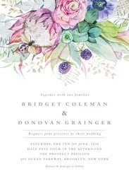 5x7 Greeting Card, Glossy, Blank Envelope with Pretty Protea Invite design