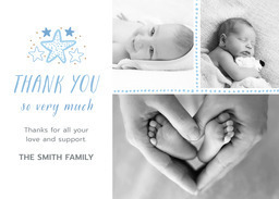 5x7 Greeting Card, Glossy, Blank Envelope with Starlight Boy Thank You design