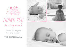 5x7 Greeting Card, Glossy, Blank Envelope with Starlight Girl Thank You design