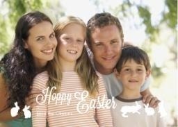 5x7 Greeting Card, Glossy, Blank Envelope with Hoppy Easter design