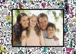 5x7 Greeting Card, Glossy, Blank Envelope with Notebook Doodles design