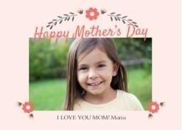 5x7 Cardstock, Blank Envelope with Paper Flowers design