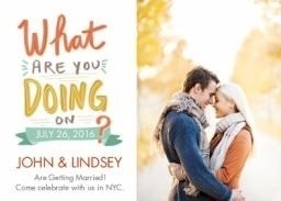 5x7 Greeting Card, Matte, Blank Envelope with Shout Out Save-the-Date design