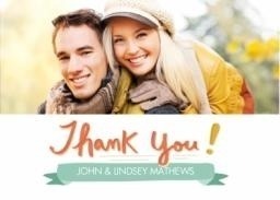 5x7 Greeting Card, Glossy, Blank Envelope with Shout Out Thank You design