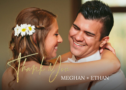 5x7 Foil Stamped Stationery Card, Blank Envelope with Shimmering Thanks Foil design