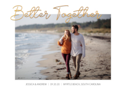 5x7 Foil Stamped Stationery Card, Blank Envelope with Better Together design