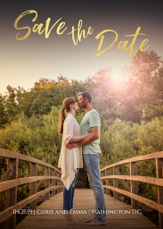 5x7 Foil Stamped Stationery Card, Blank Envelope with Brush Foil Script design