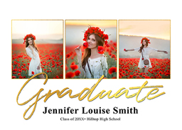 5x7 Foil Stamped Stationery Card, Blank Envelope with Graduate Script design