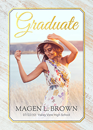 5x7 Foil Stamped Stationery Card, Blank Envelope with Grain Grad design