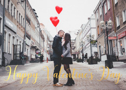 5x7 Foil Stamped Stationery Card, Blank Envelope with Happy Valentine's Day design