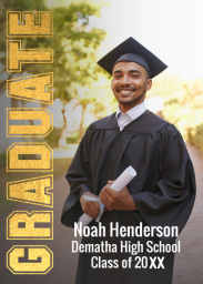 5x7 Foil Stamped Stationery Card, Blank Envelope with Vertical Grad design