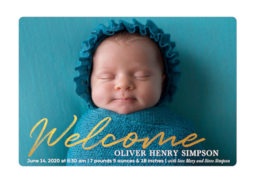 5x7 Foil Stamped Stationery Card, Blank Envelope with Warm Welcome design