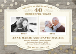 5x7 Greeting Card, Matte, Blank Envelope with Anniversary Confetti Invitation design