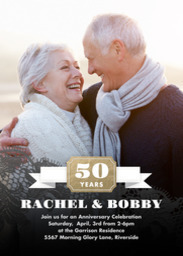 5x7 Greeting Card, Glossy, Blank Envelope with Anniversary Lace Invitation design