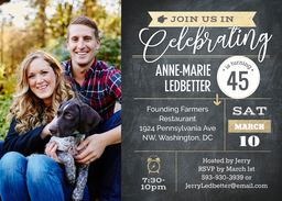 5x7 Greeting Card, Glossy, Blank Envelope with Birthday Info Graphic design