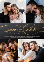 5x7 Greeting Card, Matte, Blank Envelope with Delicate Frame Save the Date design