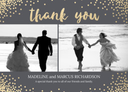 5x7 Greeting Card, Matte, Blank Envelope with Glam Dots Thank You design