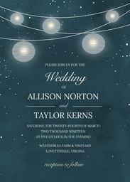 5x7 Greeting Card, Glossy, Blank Envelope with Glowing Lanterns Invitation design