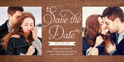 4x8 Greeting Card, Matte, Blank Envelope with Green Wedding Save the Date design