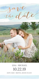 4x8 Greeting Card, Matte, Blank Envelope with Married Hearts Save the Date design