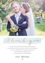 5x7 Greeting Card, Matte, Blank Envelope with Married Hearts Thank You design