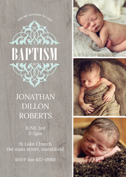 5x7 Greeting Card, Glossy, Blank Envelope with Scrolled Frame Boy design