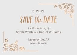 5x7 Greeting Card, Glossy, Blank Envelope with Spontaneous Gratitude Save the Date design