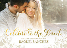 5x7 Greeting Card, Glossy, Blank Envelope with Celebrate The Bride design