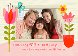 5x7 Cardstock, Blank Envelope with Celebrating You Flowers design