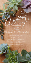 4x8 Greeting Card, Glossy, Blank Envelope with Desert Flowers Wedding Shower Invitation design